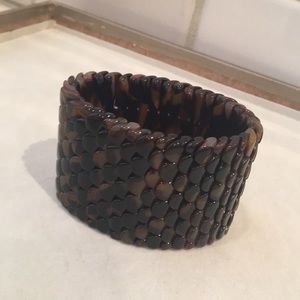 Tortoise Shell Cuff Stretch Bracelet